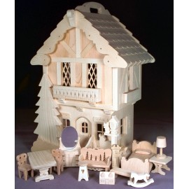 Unbranded Woodworking plans for a German/ Bavarian miniature house with furniture