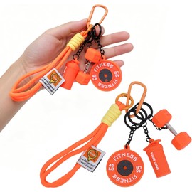2PCS Llavero Gym Fitness, Colorido Juego de Llaveros de Fitness con Mini Pesas de Plastico, Ganchos para llaveros, Regalo para Gym Rats