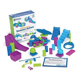 Learning Resources Stem Explorers Domino Action, Juguetes Stem para niños, 59 Piezas, Edad 5
