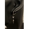 Akusetia Titanium Ring Earrings, Hoop Earrings, Metal Black, Black, Simple,