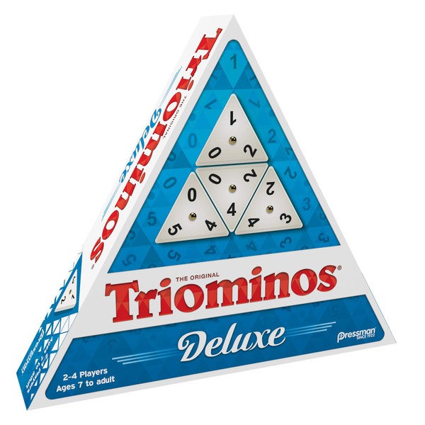 Pressman Tri-Ominos - Deluxe Edition Triangular Tiles with Brass Spinners, 5"