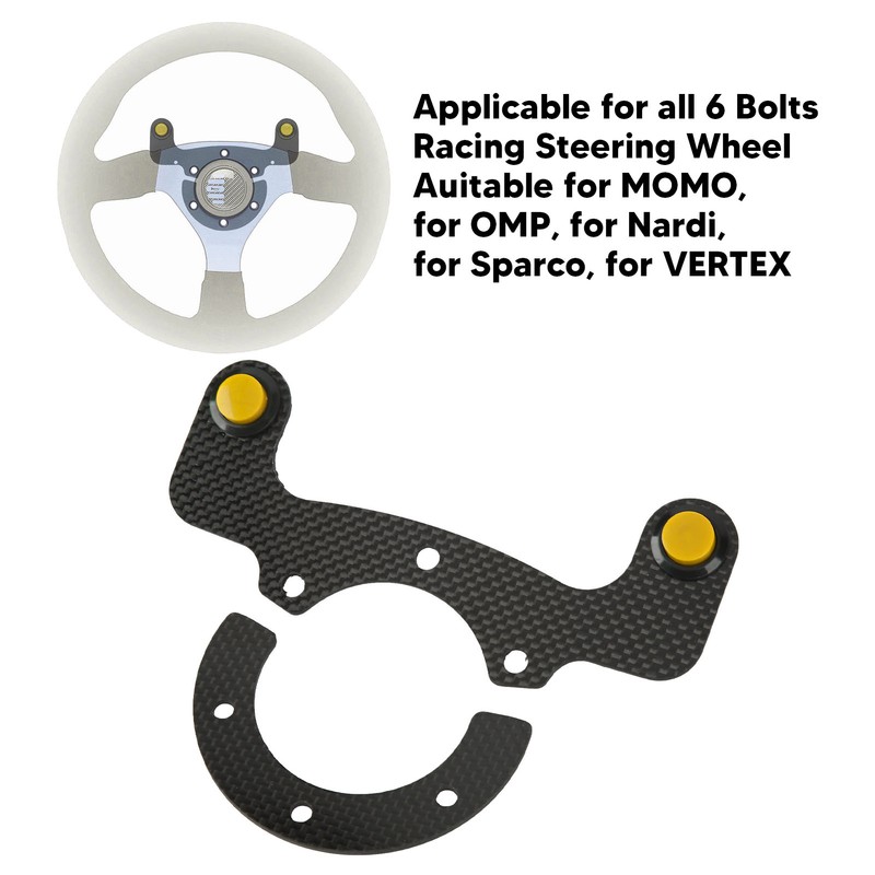 External Horn Button Kits Carbon Fiber 6 Bolts Steering Wheel