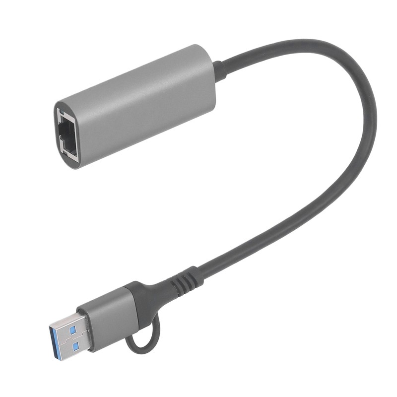 USB to Ethernet Adapter Type C RJ45 1000Mbps Aluminium Alloy