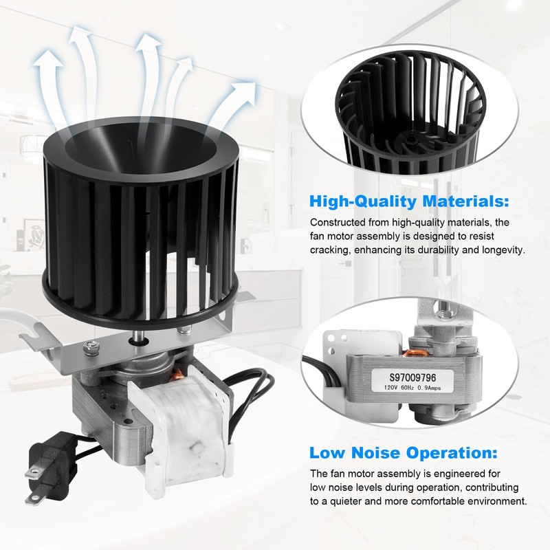 Upgraded S97009796 Bathroom Fan Motor Blower Assembly Compatible with Broan