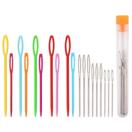AIEX 100Pcs Plastic Sewing Needles, Colorful Safety Yarn Lacing Weaving Sewing Needles for Kids Craft Needle Projects (2 Sizes)