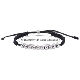 Golf Score Counter Bracelet, Stainless Steel 10 Beads Stroke Counter Resizable Stylish Golf Stroke Count Bracelet Wristband Accessories Gifts for Women Men (Black)