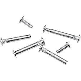 Merriway BH06970 (4 Pcs) Nickel Plated Steel Cabinet Furniture Connecting Screws, Total Width x Length M6 x 43mm - Pack of 4 Pieces