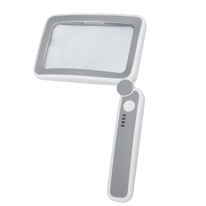 Rectangular Magnifying Glass 4X 3 LED Modes Touch Control Ergonomic