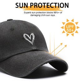 TAGVO Baseball Cap Unisex - Foldable Adjustable Fit Baseball Cap, Classic Washed Baseball Cap with Umbrella Embroidery, Sports Cap Sun Protection Baseball Cap Made of 100% Cotton for Men and Women, 01