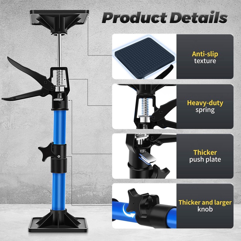 Cabinet Jacks for Installing Cabinets (2-Pack), Heavy-Duty 80lbs Capacity Steel