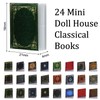 EDLMKM 24 PCS Miniatures Dollhouse Books, Miniature Books, 1:12 Scale