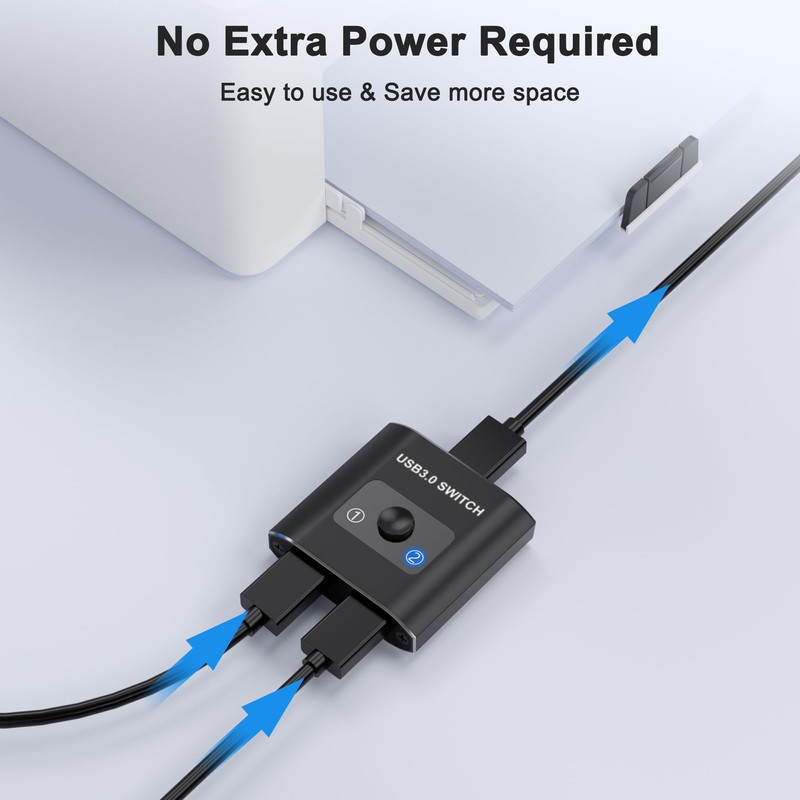 USB 3.0 Switch Selector, Bi-Directional USB Switch 1 in 2