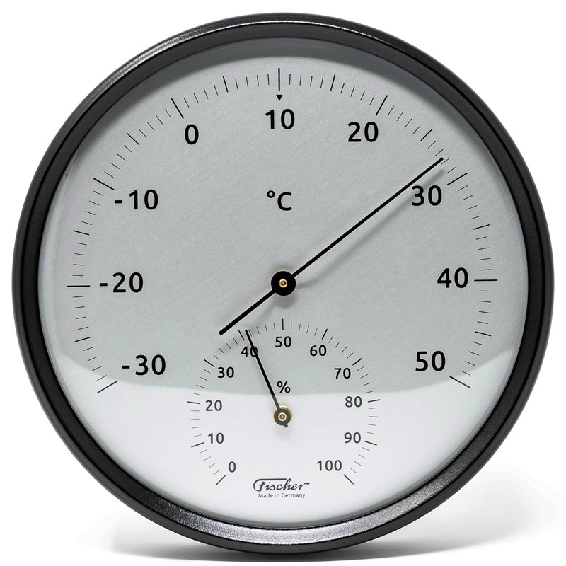Fischer 186TH-06 Thermo-Hygrometer 160 mm Bimetal Thermometer and Hygrometer Stainless