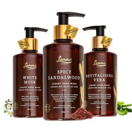 L'amour Natural | Luxury Divine Hand Wash Collection | Musk | Sandalwood | Aloe Vera | Essential Oils | Sulphate Free that lahers | Gentle for dry and sensitive skin | PACK of 3
