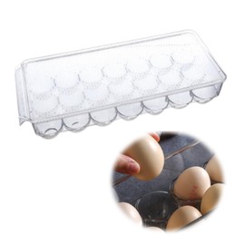 Eabdice Fridge Egg Container, Egg Fridge Container, Fridge Egg Holder, Small Plastic Storage Box for Eggs, Transparent