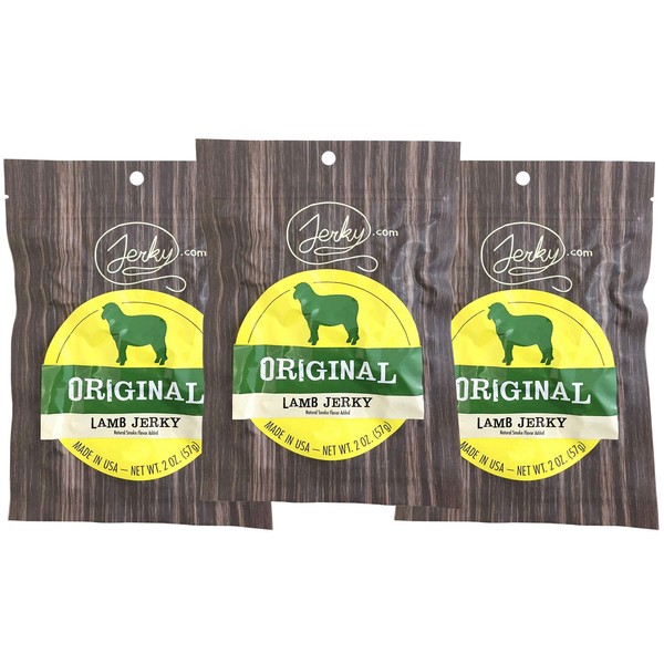 Original All Natural Lamb Jerky - 3 PACK - The Best Wild Game Lamb Jerky on the Market - 100% Whole Muscle Lamb - No Added Preservatives, No Added Nitrates and No Added MSG - 5.25 total oz.