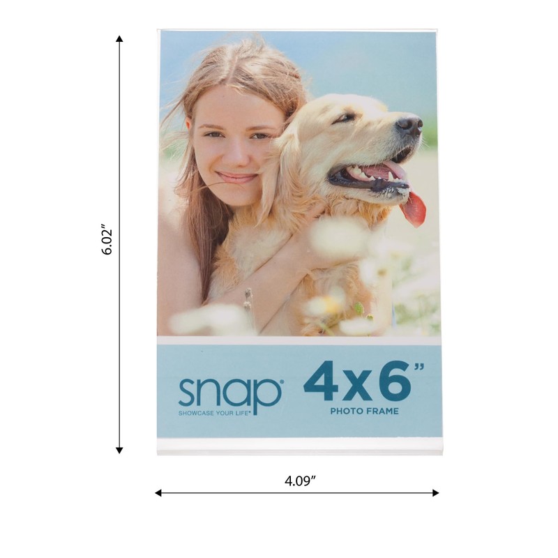 Set of 12 Snap - 4"x6" Clear Acrylic Self Standing