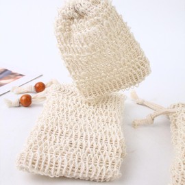 5 Pcs Sisal Soap Bag with Drawstring Natural Soap Saver Pouch for Shower Bath, Soap Bag for Shower Natural Soap Pouch Shower Bath Sack For Bathing and Washing