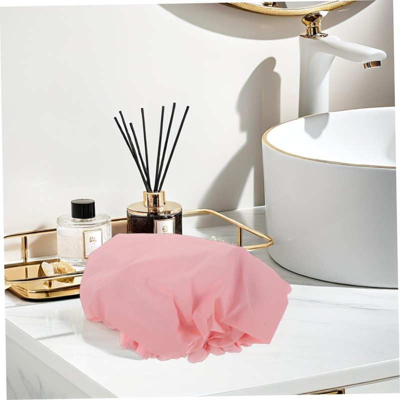 Healeved 2pcs Shower Cap: Microfiber Hair Drying Cap Reusable Waterproof