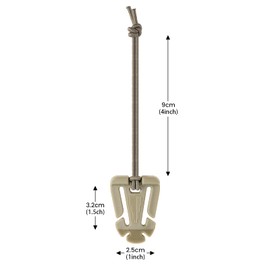 FRTKK Pack of 10 Tactical Gear Holder Clip Molle Web Dominator Elastic Strings Buckle for Tactical Vests Backpacks Molle Bags (Tan-2#)