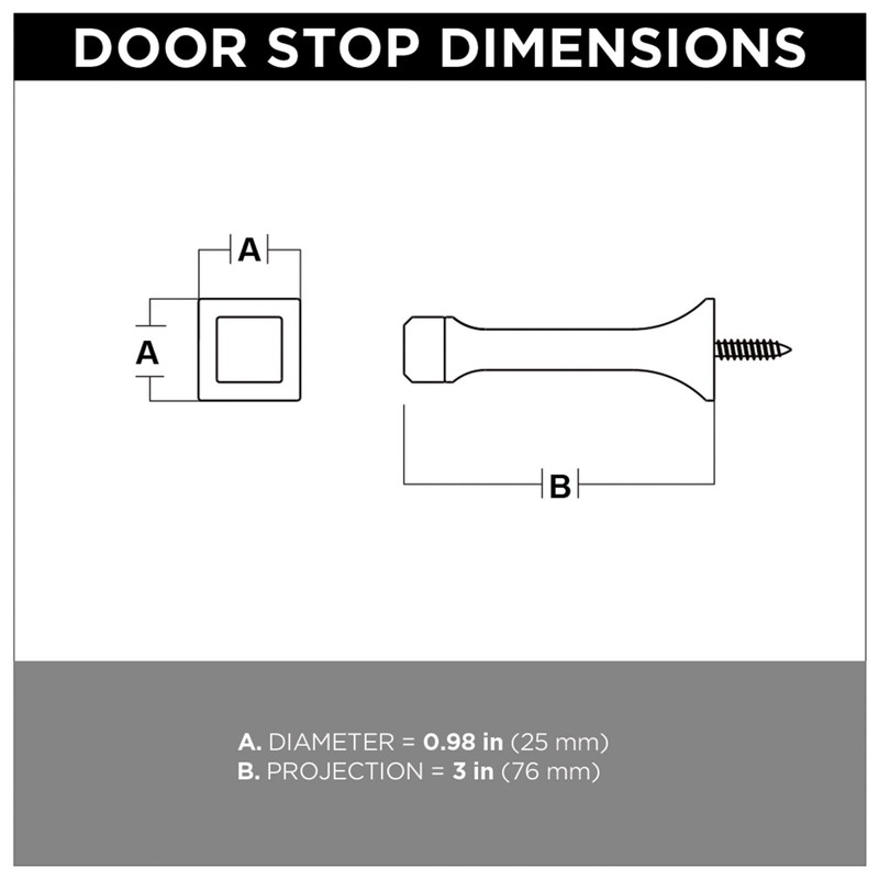 Franklin Brass 3" (76mm) Classic Edge Solid Door Stop, 5