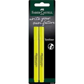 FABER-CASTELL 157799 Highlighter TL38, Set of 2, Line Width 1-4 mm, Neon Yellow