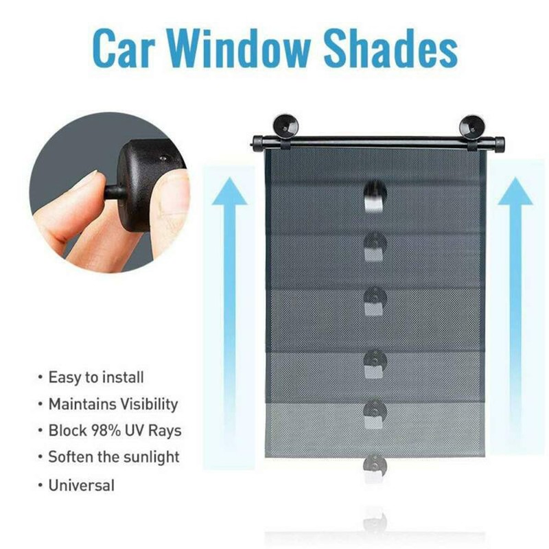 Car Side Window Sunshade 2pcs Car Retractable Side Window Sunshade
