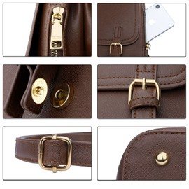 KKXIU Stylish Small Teen Girls Backpack Bag for Women Synthetic Leather Mini Bookbag Purse with Multiple Pockets (a-coffee)