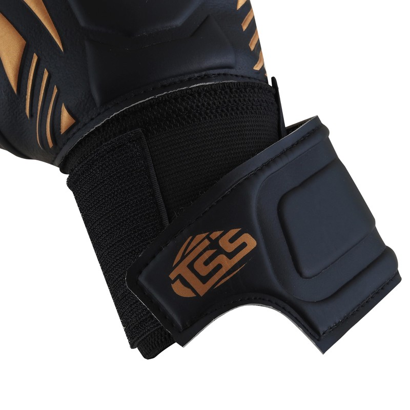 NOSSA TREND Soccer Goalkeeper Gloves (Black & Gold, 10)
