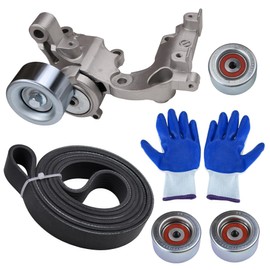 MINETPS 1662031013 Serpentine Belt Drive Tensioner Pulley Component Kit Fit for 2005-2015 Toyota Tacoma, 4Runner, FJ Cruiser, Tundra V6 4.0L Replace 16604-0P011 16620-31013 16604-31020