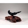 River Otter Sculpture by John Perry "On Back" Statue "Ebonite"