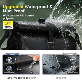 RegalRider Waterproof Bike Panniers, 27L Bike Rear Rack Bag with Removable Shoulder Strap, Reflective Safety Design, Adjustable Clips Fit All Bike Racks, Bicycle Pannier for Cycling Commuting Travel