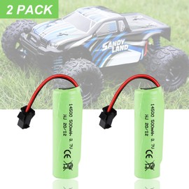 FPVERA Rc Car Battery - 2 Pack 500mah Batteries 3.7V Li-ion Rechargeable for Double Sided Rc Stunt Car RC Trucks Small RC Boat Remote Control Toy Cars E35 DE38 DE40 DE50 with USB