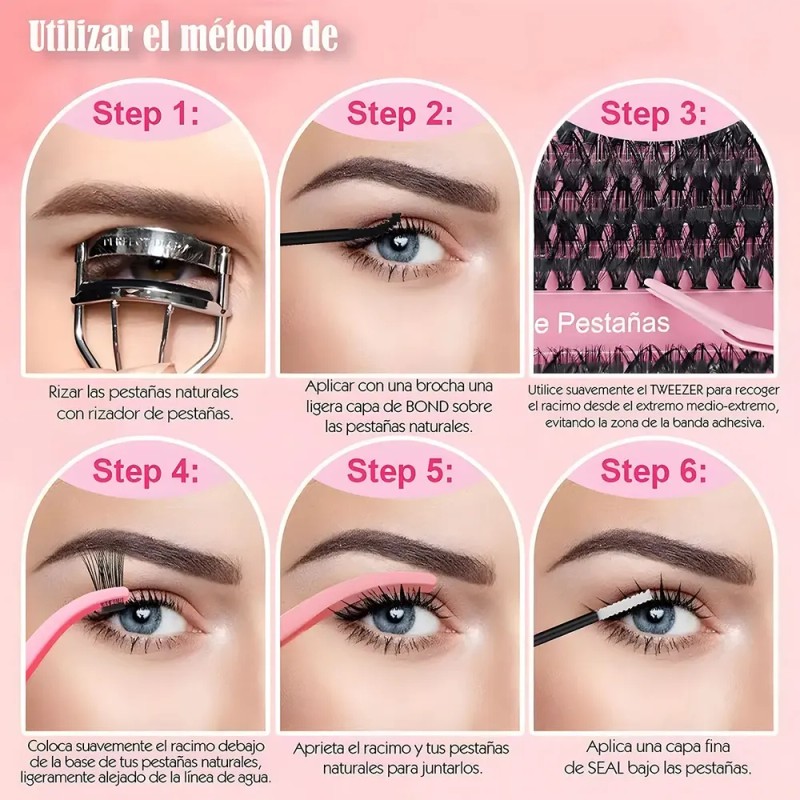 804 Kit Extension De Pestañas Maquillaje Completo Diy 9-18mm