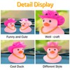 wonuu Pink Rubber Duck with Heart-Shaped Sunglasses Car Ducks Small