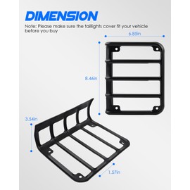 ADTOPI JK Tail Light Covers for Jeep Wrangler, Wrangler Rear Taillight Guard Metal JK Rear Lamp Protector Compatible with Jeep Wrangler JK & JKU 2007-2018, Black