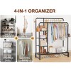 Double Rods Clothes Rack Clothing Rack with 4 Tier Storage