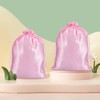 Shimmeroo 4Pcs Wig Bags with Satin Drawstring,Pink Wig Bags Storage