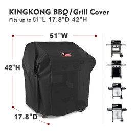 Kingkong 7139 Grill Cover for Weber Spirit II 300 and Spirit 200 Series (with Side Mounted Controls) Gas Grill Including Brush, Tongs and Thermometer