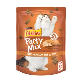 Purina Purina Friskies Cat Treats, Party Mix Chicken Lovers Crunch - 20 Oz. Pouch