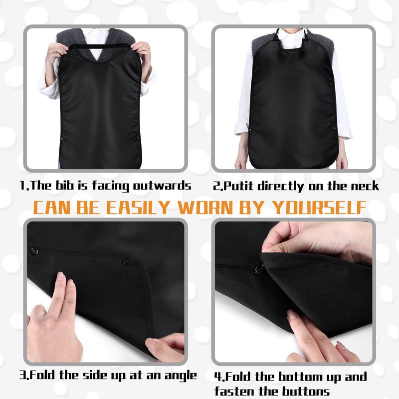 ZKFSIE 2PCS Adults Stretchable Bib, Waterproof Bibs for Adults and