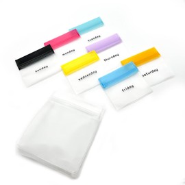 EZY DOSE Reusable 7-Day Pill Pouch Set, Durable Multi-Purpose Travel-Sized Baggies, Includes Days of The Week Labels w/Color for Easy Identification, Silicone Storage, Clear, BPA Free, TSA Approved