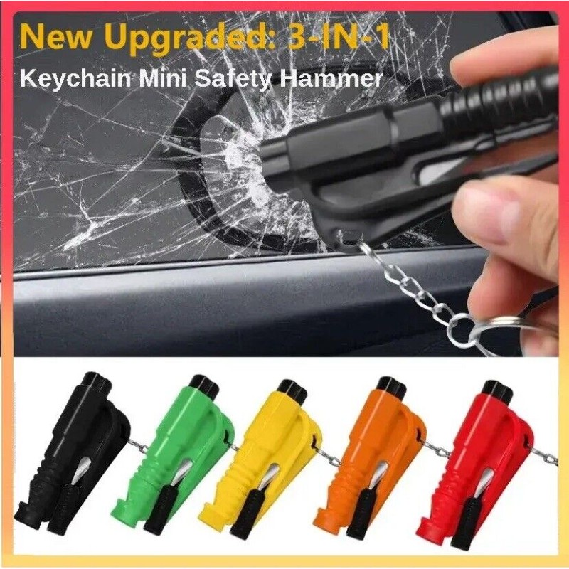 Unbranded Purple 3-in-One Safety Keychain Car Window Glass Breaker/Seatbe