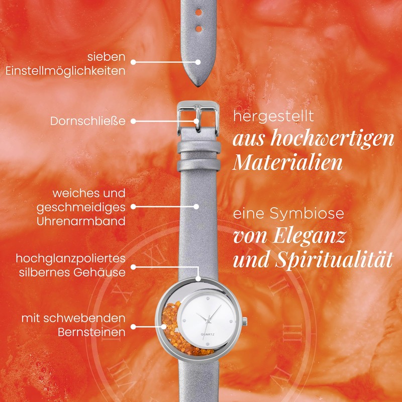 crystal blue Women's Watch Gemstone Jewellery Lapslazulli Amber Rose Quartz