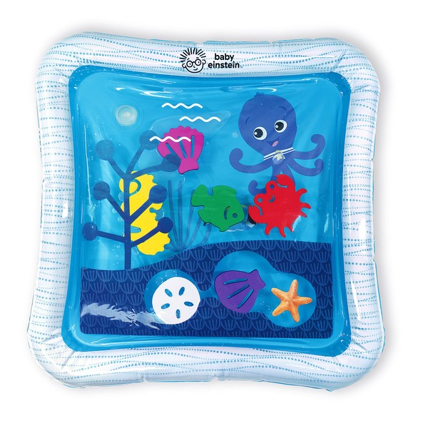 Baby Einstein, Opus's Ocean of Discovery - Water Mat, Play Mat with Water, Inflatable Sides, 6 Sea Animals Under the Surface, From Birth