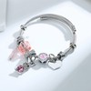 Women's Popular Rabbit Bangle, Pink, Blue, Adjustable, Opening, Platinum, Zircon
