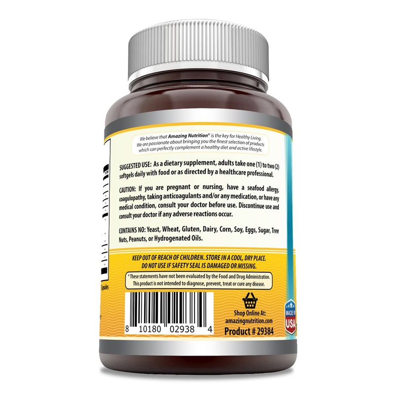 Amazing Omega Norwegian Cod Liver Oil 1250 mg 120 Softgels