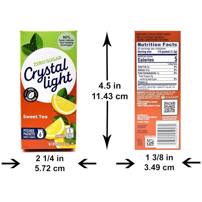 Crystal Light Sweet Tea, 12-Quart 1.56-Ounce Canister (Pack Of 4)