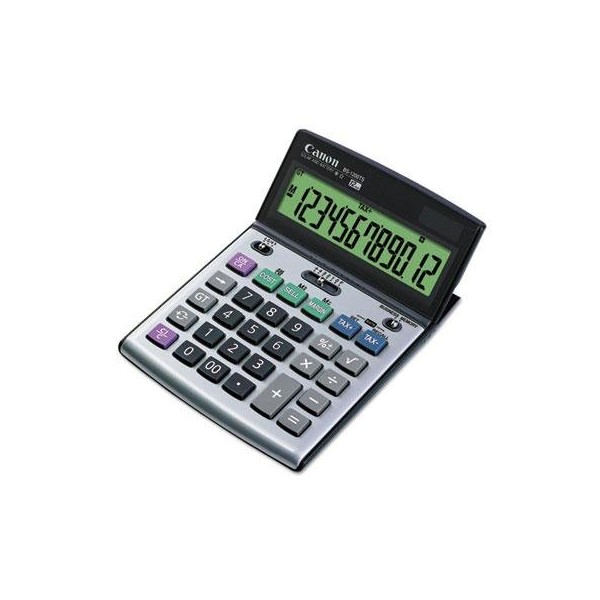 BS-1200TS Desktop Calculator, 12-Digit LCD Display, Black/Silver