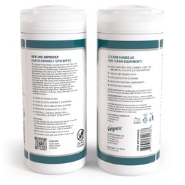 Wipex Original Fitness Equipment Wipes - Natural Plant Based Gym Wipes, Clean Surfaces at Home or Gym, Use as a Yoga Mat Cleaner, Peloton Cleaners - Lemongrass & Vinegar, 50 Count (Pack of 3)